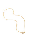 18K gold Cable chain with diamond spring ring in 18K yellow gold