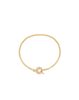 Diamond spring ring clasp bracelet cable chain 18K gold