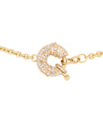 18K gold Cable chain with diamond spring ring in 18K yellow gold