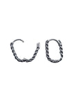 The Twist - White Gold Oval Hoop Earrings