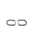 The Twist - White Gold Oval Hoop Earrings