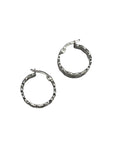 Waves - White Gold Hoop Earrings