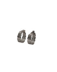 Waves - White Gold Hoop Earrings