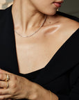 Reverse set Canadian diamond tennic necklace in 18K yellow gold
