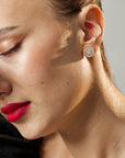 Round stud diamond earrings with Canadian diamonds in 18K yellow gold