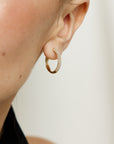 18K yellow gold hoop earrings with Canadian diamonds