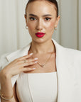 18K gold Cable chain with diamond spring ring in 18K yellow gold