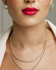 Reverse set Canadian diamond tennic necklace in 18K yellow gold