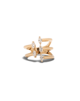 recycled yellow gold marquise natural diamond open front ring