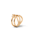 recycled yellow gold marquise natural diamond open front ring