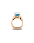 blue topaz yellow gold triple band diamond ring
