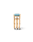 blue topaz yellow gold triple band diamond ring