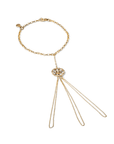 diamond and yellow gold hand chain bracelet