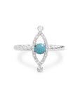 Linea Eye - Evil Eye 18K White Gold Turquoise and Diamond Ring